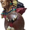 Goodsright Decor Native American Indian Chief and Horse Statue Ethnic Unique Handmade Sculpture Indian Warrior Bust Home & Office Decor Farmhouse Gift Idea