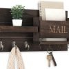 Goodsright Decor Organizer for Wall Mount ?C Key Holder with Shelf Includes Letter Holder and Hooks for Hallway Farmhouse Decor ?C Rustic Wood with Flush Mounting Hardware (16.5?? x 9.1?? x 3.4??) (White)