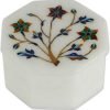 Goodsright Decor Mughal Garland Marble Inlay Jewelry Box
