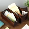 Goodsright Decor Wood Open Storage Boxes Mail Organizer Bins Letter Holder Box Rustic Wooden Boxes for Storage Nesting Storage Box Set 2