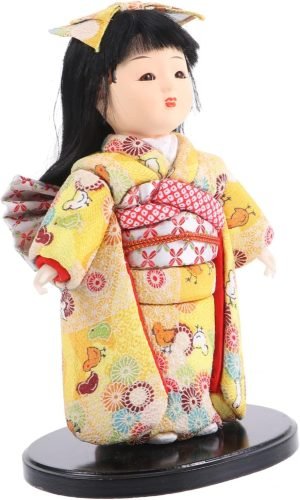 Goodsright Decor 2pcs Japanese Doll Wood Toys Geisha Kabuki Doll Model Car Ornament Asian Kimono Doll Figurine Asian Kimono Figure Japanese Kabuki Dolls Toy for Kids Decorations Child Aldult Cloth