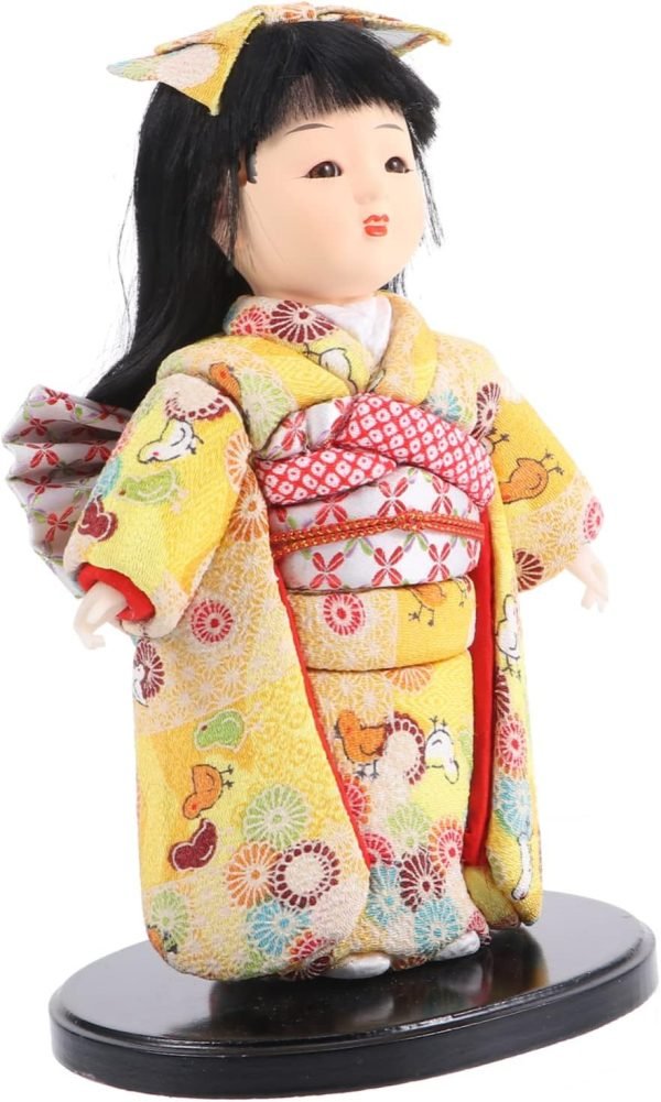 Goodsright Decor 2pcs Japanese Doll Wood Toys Geisha Kabuki Doll Model Car Ornament Asian Kimono Doll Figurine Asian Kimono Figure Japanese Kabuki Dolls Toy for Kids Decorations Child Aldult Cloth