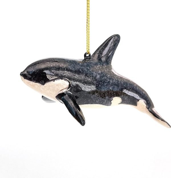 Goodsright Decor Hand-Painted Dolphin Ornament (Mother and Child) - Unique Coastal Christmas Decor for Your Tree, Ideal for Baby's First Christmas, Beach Themed, Blue Ornaments, or Nautical Xmas Trees