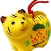 Goodsright Decor Cute Yellow Tiger of  Japanese Zodiac Pottery Room Ornament. for Happy New Year! Bell Design