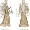 Goodsright Decor Angel Christmas Tree Topper Gold Glitter Christmas Treetop Decoration Coated Metal Angel Xmas Tree Topper Ornaments for Holiday Home Office Shopping Mall Decor