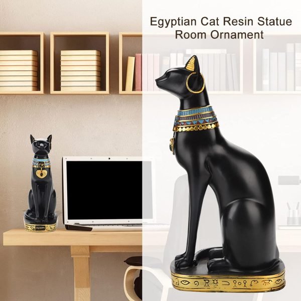 Goodsright Decor Egyptian Cat Statue, Egyptian Bastet Collectible Figurine Cat Goddess Statue, Animal Statue Ornament, Household Room Ornament Crafts Gifts Great Decoration for Home or