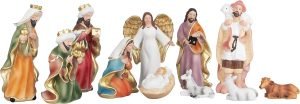 Goodsright Decor Christmas Nativity Set,7.5" Colorful Collectible Religious Decoration, Indoor Holiday Decoration in Gift Box 11-Piece Set