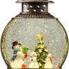 Goodsright Decor Snow Globe Lighted Christmas Decorations, Musical Christmas Snow Globe Lantern with Swirling Glitter, Santa and Elk, Christmas Holiday Party Gifts and Decorations
