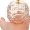 Goodsright Decor Glass Jewelry Jar Apple Shaped Box Clear Candy Containers Small Trinket Box Crystal Cosmetic Holder Powder Puff Container Box for Rings Earrings Necklace Candy Dish