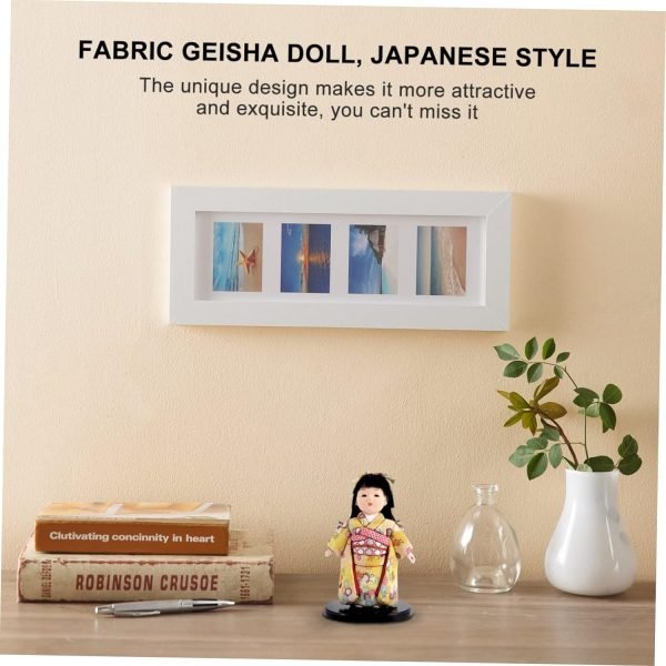Goodsright Decor 2pcs Japanese Doll Wood Toys Geisha Kabuki Doll Model Car Ornament Asian Kimono Doll Figurine Asian Kimono Figure Japanese Kabuki Dolls Toy for Kids Decorations Child Aldult Cloth