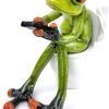 Goodsright Decor Frog Figurines Decor Funny Cute Craft Resin Frog Sculpture Statue for Home Office Desk Tabletop Bathroom Decoration, Ornament Gift (Fishing Frog)