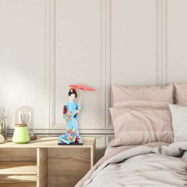 Goodsright Decor Japanese Geisha Kimono Doll Collectible Figurines Traditional Craft Desktop Ornaments for Home Restaurant Table Decors