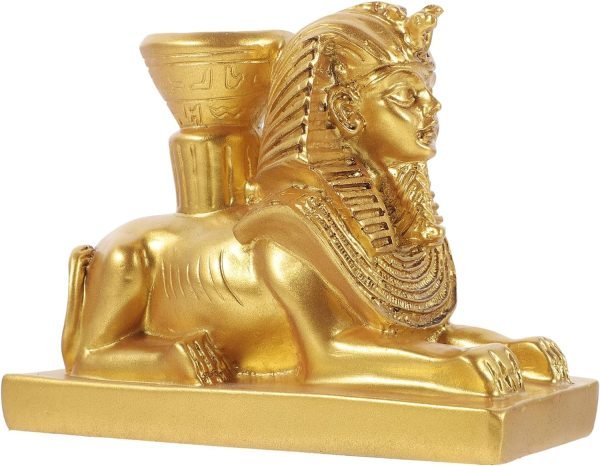 Goodsright Decor 4pcs Egyptian Pharaoh Ornaments Sphinx Head Statue Sphinx Egypt Statue Sphinx Aquarium Decorations Resin Crafts Home Statue Tutankhamun Office Environmental Resin Desktop