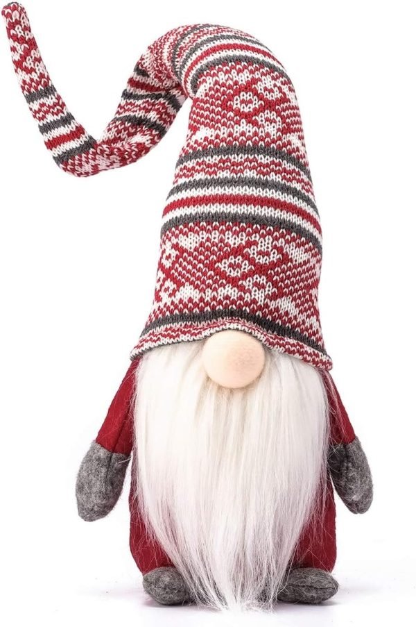Goodsright Decor Holiday Gnome Handmade Swedish Tomte, Christmas Elf Decoration Ornaments Thanks Giving Day Gifts Swedish Gnomes tomte (Red Stripe - 19 Inches)