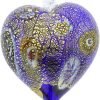 Goodsright Decor Glass Of Venice Murano Glass Heart Christmas Ornament Millefiori Blue and Gold. Blown Glass Christmas Ornament for Holiday Decor, Italian Handmade