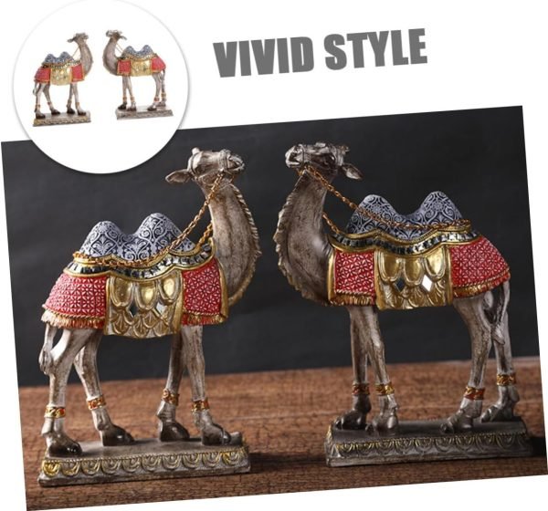 Goodsright Decor 2pcs Camel Ornaments Camel Decoration Cartoon Camel Craft Desktop Decoration Tabletop Camel Ornament Resin Camel Statue Desktop Camel Ornament Camel Sculpture Figurines Home Decor