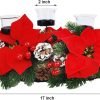 Goodsright Decor Christmas Centerpiece, Christmas Candle Holders, Christmas Tabletop Poinsettia Centerpiece with 3 Candle Holders, Romantic Holiday Candelabrum for Home Party Christmas Table Mantel Decorations