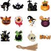 Goodsright Decor Halloween Ornaments for Tree Decorations - Scary Pumpkin Skull Ghost Halloween Hanging Ornaments Paper Card, Halloween Tree Ornaments with Ropes for Trick or Treat Party Decor - Pack of 12