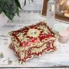 Goodsright Decor Vintage Rectangular Jewelry Box - Enameled Trinket Box Organizer Two Layer Treasure Chest Box Jewelry Decorative box Keepsake Gift Box Case for Women Girls, 7"x5"x3"