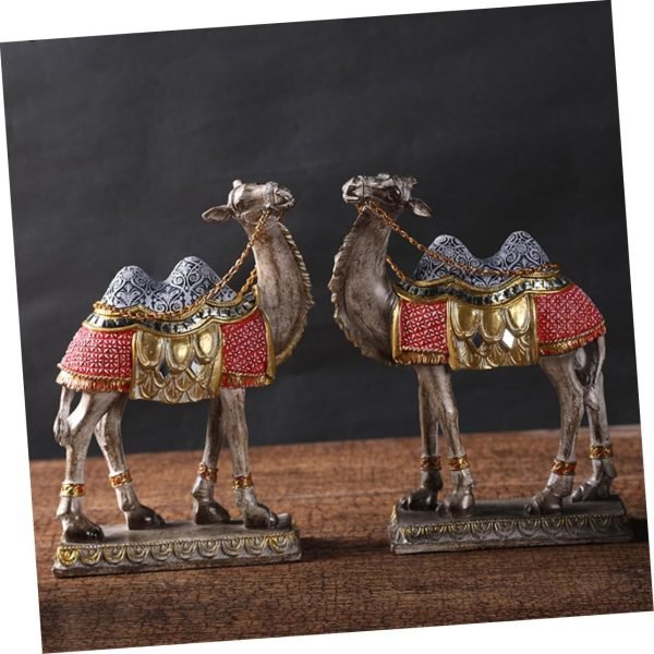 Goodsright Decor 2pcs Camel Ornaments Camel Decoration Cartoon Camel Craft Desktop Decoration Tabletop Camel Ornament Resin Camel Statue Desktop Camel Ornament Camel Sculpture Figurines Home Decor