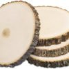 Goodsright Decor 4 Pack Basswood Round Rustic Wood Slice, Sanded Side, 9-12" Diameter, Excellent for Wedding Centerpiece, DIY Woodland Projects, Table Chargers, Pyrography, and Country Decor