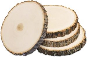 Goodsright Decor 4 Pack Basswood Round Rustic Wood Slice, Sanded Side, 9-12" Diameter, Excellent for Wedding Centerpiece, DIY Woodland Projects, Table Chargers, Pyrography, and Country Decor