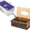Goodsright Decor Crafted Classical Retro Wooden Antique Book Tissue Box Cover Rectangular Tissue Holder Dispenser Paper Cover Case Napkin Holder Home Decor for Bathroom Living Room Office car Kitchen