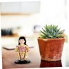 Goodsright Decor 2pcs Japanese Doll Wood Toys Geisha Kabuki Doll Model Car Ornament Asian Kimono Doll Figurine Asian Kimono Figure Japanese Kabuki Dolls Toy for Kids Decorations Child Aldult Cloth