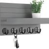 Goodsright Decor Key Holder for Wall, Decorative Key and Mail Holder with Shelf Has Large Hooks for Bags, Coats, Umbrella ?C Paulownia Wood Key Hanger with Mounting Hardware (9.8??W x 6.7??H x 4.2??D)