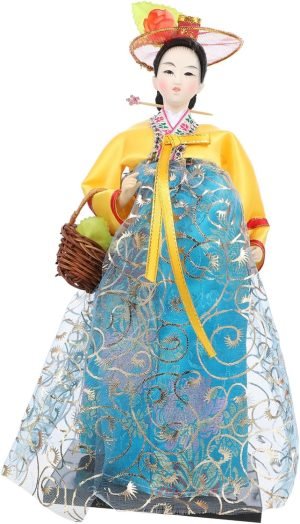 Goodsright Decor Handmade Doll Looks Korean Traditional Doll Collector Dolls Korean Style Desktop Ornament De Los Muertos  Decorations for Home Korean Art Crafts South Korea Home Decor