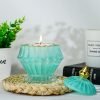 Goodsright Decor Blue Vintage Glass Jewelry Box,Crystal Candy Jar with Lid,Candy Dishes Decorative,Glass Storage Bathroom Jar Gift for Women