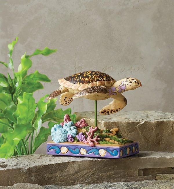 Goodsright Decor Animal Planet Collection Everyday Hawksbill Sea Turtle Figurine, 4.5-inches