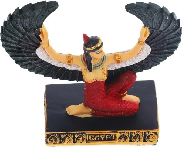 Goodsright Decor 4pcs Egyptian Ornament Desktop Decor Table top Decor Resin Crafts Collectible Egypt Figurine Spreading Wings Statue Winged Statue Egyptian Female Divine Decor Sculpture Figure