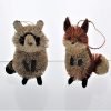 Goodsright Decor Holiday Decorative Buri Woodland Animal Hanging Accessory Christmas Tree Ornament Set with String Hanger (4 Pack)