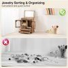 Goodsright Decor Jewelry Box for Women, Rustic Wooden Jewelry Boxes & Organizers with Mirror, 4 Layer Girls Jewelry Storage for Rings Earrings Necklaces Bracelets Valentines Day Gifts for Her