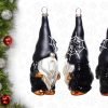 Goodsright Decor Set of 2 Hand Blown Glass Halloween Gnomes Ornaments for Christmas Tree Decorations, Hanging Glass Halloween Gnome Christmas Ornaments
