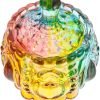 Goodsright Decor 2pcs colorful glass jar old glass crystal cookie jar glass bowls with lids glass decorative jar glass candy jar candy dish with lid clear jar Glass Gift Organizer biscuit Candy box