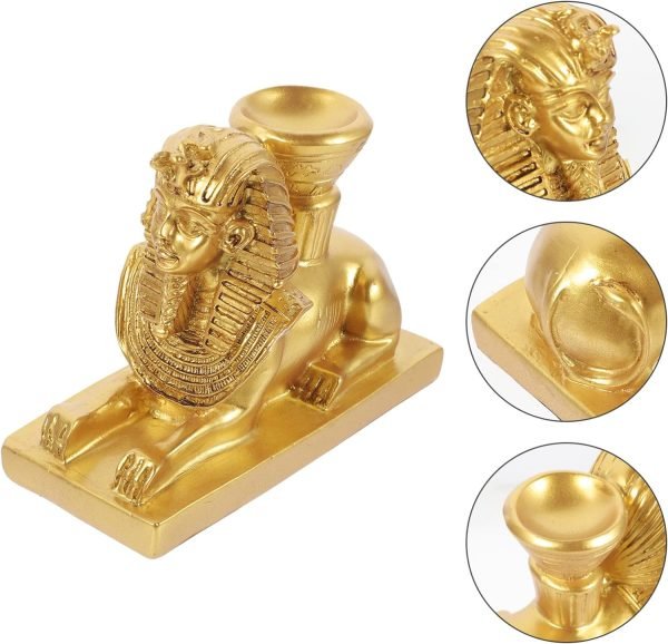 Goodsright Decor 4pcs Egyptian Pharaoh Ornaments Sphinx Head Statue Sphinx Egypt Statue Sphinx Aquarium Decorations Resin Crafts Home Statue Tutankhamun Office Environmental Resin Desktop