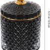 Goodsright Decor Crystal Diamond Faceted Jar with Lid Glass Apothecary Jars Qtip Holder Home Decorative Storage Container Bathroom Canisters Counter Vanity Organizer for Decoration Wedding Candy Storage