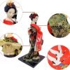 Goodsright Decor 12" Japanese Geisha Kimono Doll Ornaments Asian Kimono Doll 30cm Handicrafts Statuette Folk Ethnic Collectible Figurine Decoration Gift Black Red