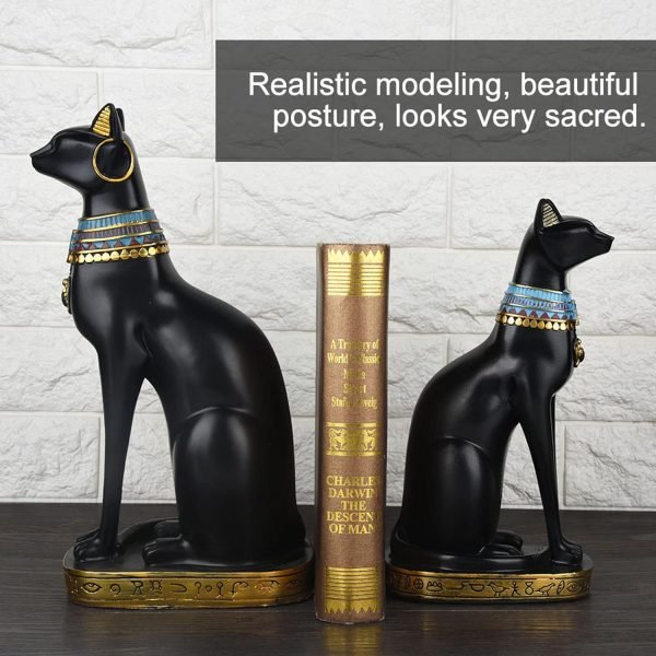 Goodsright Decor Egyptian Cat Statue, Egyptian Bastet Collectible Figurine Cat Goddess Statue, Animal Statue Ornament, Household Room Ornament Crafts Gifts Great Decoration for Home or