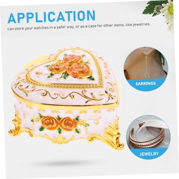 Goodsright Decor 4pcs Rose Jewelry Box Ring Holder Jewelry Case Desktop Decor Jewelry Organizer for Jewelry Organizer Small Jewelry Holder Shape Decor Trinket Boxes