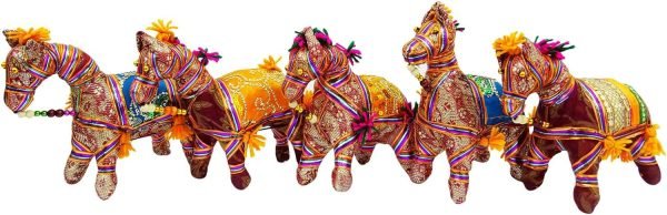 Goodsright Decor Rajasthan Craft Traditional Handmade Stuffed Horse Ethnic Home Table Decor