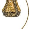Goodsright Decor Christmas Bell Ornament 4-Inch Blown Glass (Gold Embellished)