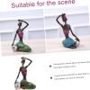 Goodsright Decor 2 Pcs African Woman Ornament Resin Statue Dragon Keychain Black Women Figurine Crafted African Figurine Ethnic Figurine House Decorations for Home Tribal Miss Human Body Gift