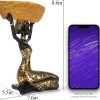 Goodsright Decor Resin Traditional Ethnic Dress Black Woman Tray Statue for Candy Jewelry Ring Fruit, Living Room Dining Table Bedroom Ornament Decoration TQGJBS337