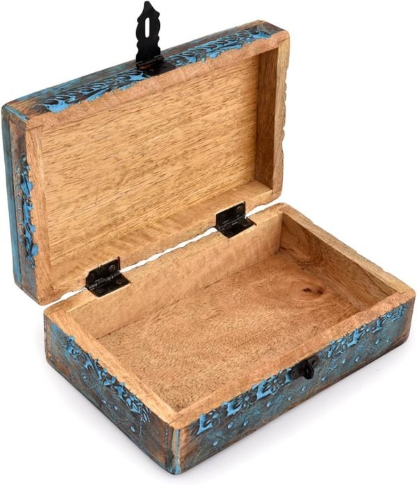 Goodsright Decor Wooden Jewelry Box, Tarot Box, Celestial Home Decor, Witch Box, Tree of Life, Trinket Box |Size- 8" x 5" x 2.5",| Decorative Storage Bin
