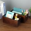 Goodsright Decor Wood Open Storage Boxes Mail Organizer Bins Letter Holder Box Rustic Wooden Boxes for Storage Nesting Storage Box Set 2