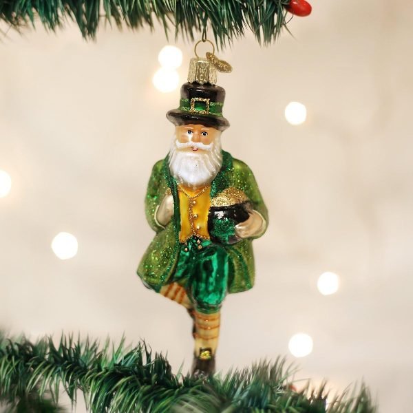 Goodsright Decor Old World Christmas Irish Santa Glass Blown Ornament for Christmas Tree
