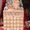 Goodsright Decor Wooden Christmas Advent Calendar, Countdown to Christmas, LED Holiday Decoration, Battery Operated, Reindeer Village